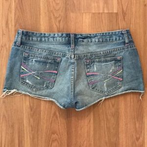 Summer stitch denim shorts